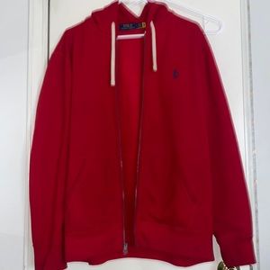 Polo Ralph Lauren zip up sweater large red mens